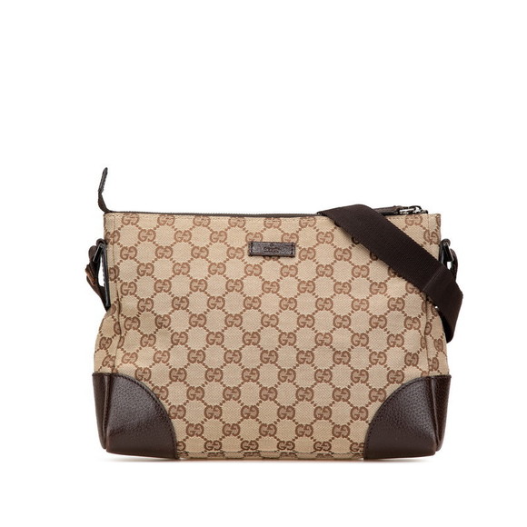 Gucci Brown Crossbody Canvas Leather GG - Picture 1 of 8